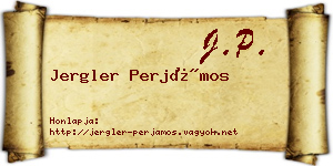 Jergler Perjámos névjegykártya